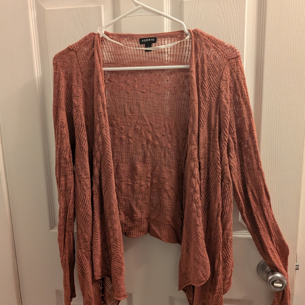 Torrid Women's Pink Open-Front Sweater